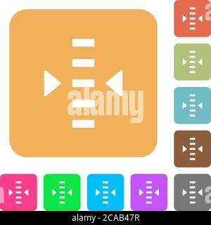 Adjust level flat icons on rounded square vivid color backgrounds. Stock Vector