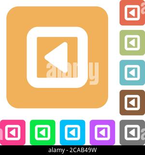 Toggle left flat icons on rounded square vivid color backgrounds. Stock Vector