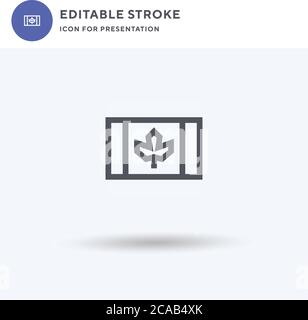 Canada icon vector, filled flat sign, solid pictogram isolated on white, logo illustration. Canada icon for presentation. Stock Vector