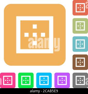 Outer borders flat icons on rounded square vivid color backgrounds. Stock Vector