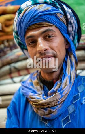 Moroccan rug Coop is run by a Berber family in Tinerhir Stock Photo