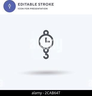 Steelyard icon vector, filled flat sign, solid pictogram isolated on white, logo illustration. Steelyard icon for presentation. Stock Vector