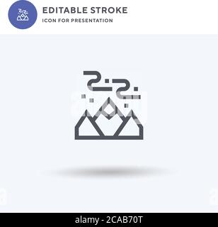 Aurora Borealis icon vector, filled flat sign, solid pictogram isolated on white, logo illustration. Aurora Borealis icon for presentation. Stock Vector
