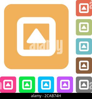 Toggle up flat icons on rounded square vivid color backgrounds. Stock Vector