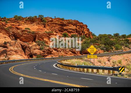 Asphalt highway road and a sky landscape. Stock Photo