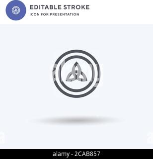 Triquetra icon vector, filled flat sign, solid pictogram isolated on white, logo illustration. Triquetra icon for presentation. Stock Vector