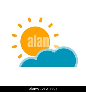 The sun is peeping out from behind the clouds. Stock Vector