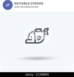 Humphead Parrotfish icon vector, filled flat sign, solid pictogram isolated on white, logo illustration. Humphead Parrotfish icon for presentation. Stock Vector