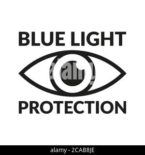 Blue light protection eye outline icon vector symbol Stock Vector
