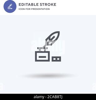 Ink icon vector, filled flat sign, solid pictogram isolated on white, logo illustration. Ink icon for presentation. Stock Vector