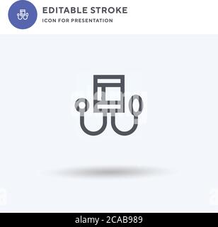 Sphygmomanometer icon vector, filled flat sign, solid pictogram isolated on white, logo illustration. Sphygmomanometer icon for presentation. Stock Vector