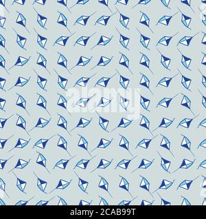 blue kites seamless vector pattern Stock Vector
