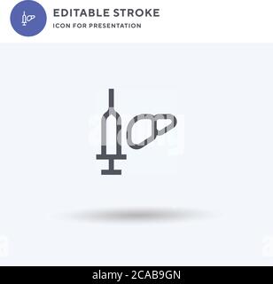 Hepatitis icon vector, filled flat sign, solid pictogram isolated on white, logo illustration. Hepatitis icon for presentation. Stock Vector