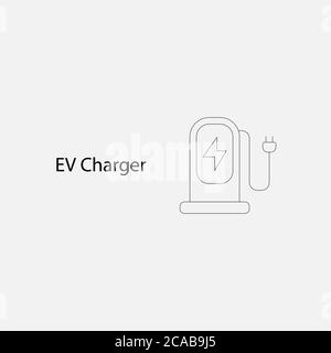 Battery Electric Vehicle Icon.(BEV,EV).Electric car.Charger station ...