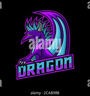 dragon gaming logo vector illustration for your company or brand Stock Vector