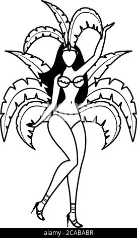 garota brazilian dancer character icon vector illustration design Stock Vector