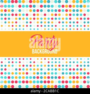 Multicolored dot background for disco party poster or event invitation. Abstract background. Colorful polka dot pattern. Vector illustration. Stock Vector