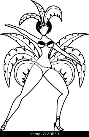 garota brazilian dancer character icon vector illustration design Stock Vector