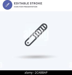 Nail File icon vector, filled flat sign, solid pictogram isolated on white, logo illustration. Nail File icon for presentation. Stock Vector
