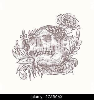 skull decoration vector illustration for your company or brand Stock Vector