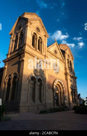 The Cathedral Basilica of Saint Francis of Assisi in downtown Santa Fe, New Mexico Stock Photo