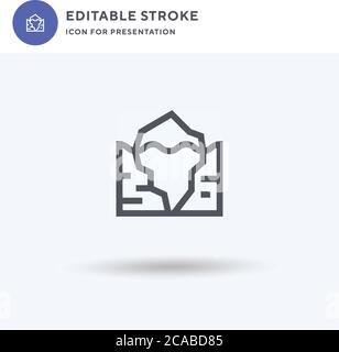 Iceberg icon vector, filled flat sign, solid pictogram isolated on white, logo illustration. Iceberg icon for presentation. Stock Vector