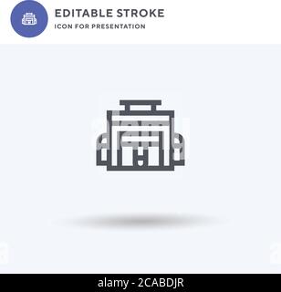 Camera Bag icon vector, filled flat sign, solid pictogram isolated on white, logo illustration. Camera Bag icon for presentation. Stock Vector
