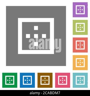 Outer borders flat icons on simple color square backgrounds Stock Vector