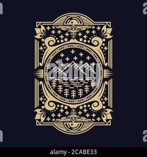 mountain line decoration vector illustration for your company or brand Stock Vector