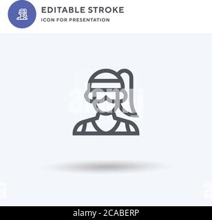 Athlete icon vector, filled flat sign, solid pictogram isolated on white, logo illustration. Athlete icon for presentation. Stock Vector
