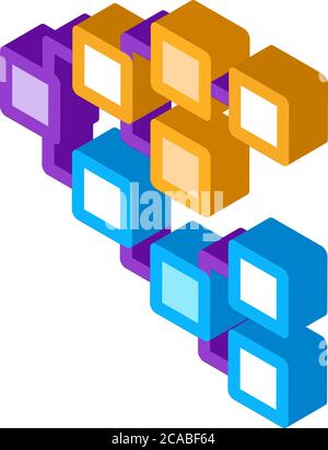 front end hierarchy isometric icon vector illustration Stock Vector