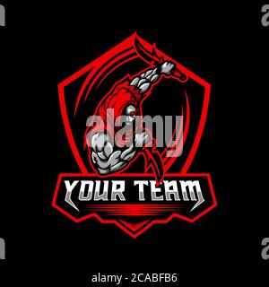 dagger man e sports team amazing design for your company or brand Stock Vector