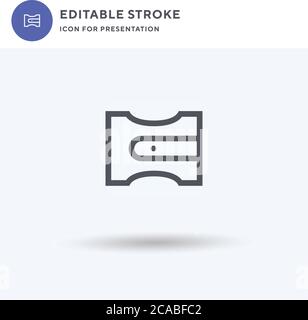 Sharpener icon vector, filled flat sign, solid pictogram isolated on white, logo illustration. Sharpener icon for presentation. Stock Vector