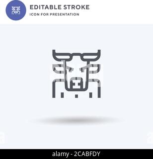 Minotaur icon vector, filled flat sign, solid pictogram isolated on white, logo illustration. Minotaur icon for presentation. Stock Vector
