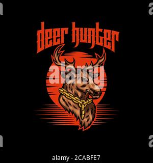 deer hunter vector illustration for your company or brand Stock Vector