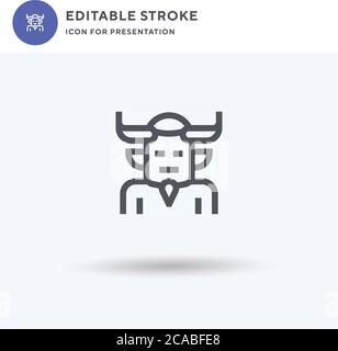 Demon icon vector, filled flat sign, solid pictogram isolated on white, logo illustration. Demon icon for presentation. Stock Vector