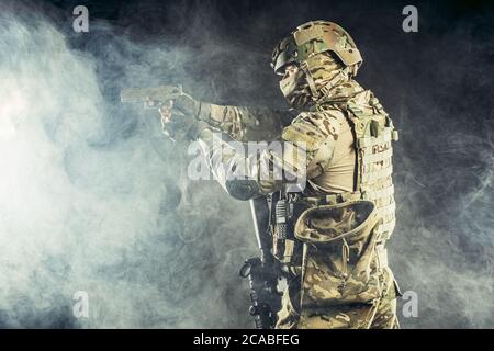 Young soldier pointing rifle ready to shoot at Civil War Reenactment Event  Stock Photo - Alamy