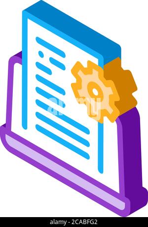 front end technical tasks isometric icon vector illustration Stock Vector