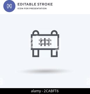 Railroad Crossing icon vector, filled flat sign, solid pictogram isolated on white, logo illustration. Railroad Crossing icon for presentation. Stock Vector