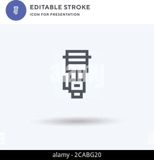 Telephoto icon vector, filled flat sign, solid pictogram isolated on white, logo illustration. Telephoto icon for presentation. Stock Vector