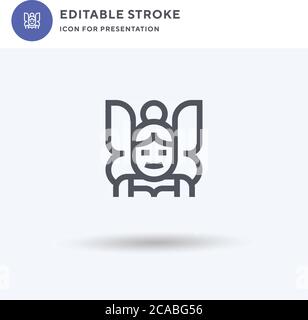 Fairy icon vector, filled flat sign, solid pictogram isolated on white, logo illustration. Fairy icon for presentation. Stock Vector