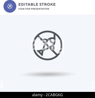 No Fishing icon vector, filled flat sign, solid pictogram isolated on white, logo illustration. No Fishing icon for presentation. Stock Vector