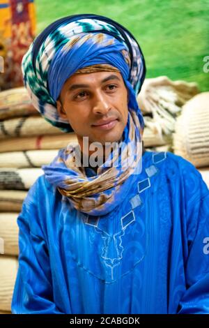 Moroccan rug Coop is run by a Berber family in Tinerhir Stock Photo