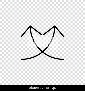 Two ways Parallel Arrows Separating Ways Illustration. Stock vector illustration isolated Stock Vector