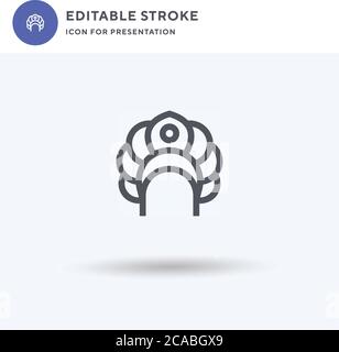 Kokoshnik icon vector, filled flat sign, solid pictogram isolated on white, logo illustration. Kokoshnik icon for presentation. Stock Vector