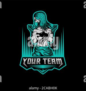 man gun gaming logo vector illustration for your company or brand Stock Vector