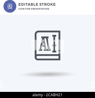 Typography icon vector, filled flat sign, solid pictogram isolated on white, logo illustration. Typography icon for presentation. Stock Vector