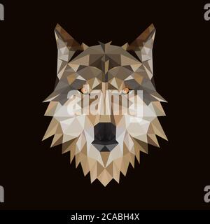 polygonal wolf head vector illustration for your company or brand Stock Vector