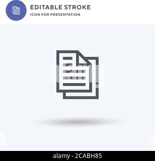 Documents icon vector, filled flat sign, solid pictogram isolated on white, logo illustration. Documents icon for presentation. Stock Vector