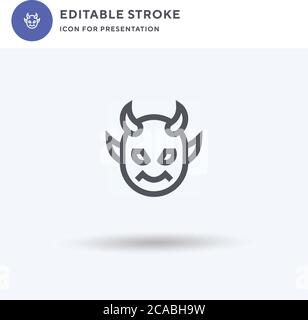 Devil icon vector, filled flat sign, solid pictogram isolated on white, logo illustration. Devil icon for presentation. Stock Vector